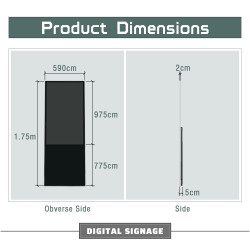 43-Inch High-Definition Digital Display Screen, Digital Signage, Split-Screen Function And Wi-Fi Connection, Suitable For Commercial And Retail Sectors, Portable, Posters, Indoor And Outdoo